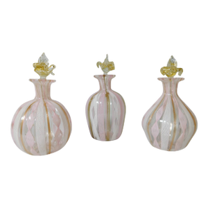Set of 3 Murano Glass Perfume Bottles