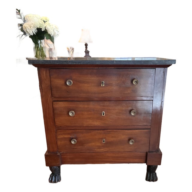 Early 19th Century Petite Empire Commode on Paw Feet For Sale