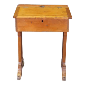 Early 20th Century Primitive Antique Early American Country Farmhouse Slant Top School Writing Desk