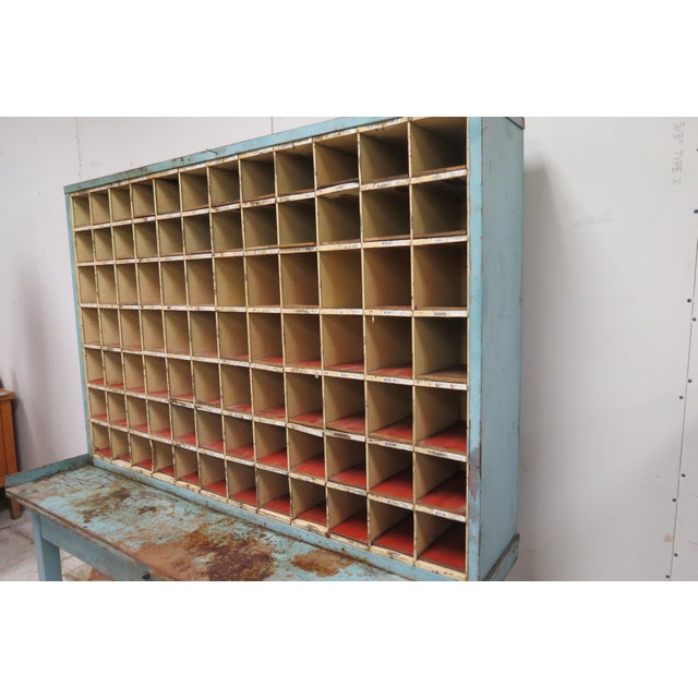 Vintage Mid Century Post Office Metal Postal Sorting Table, Sorting and Cubbies Chairish
