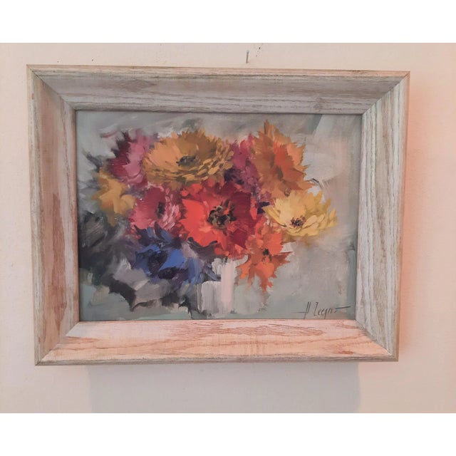 Mid Century Still Life Floral Painting Signed For Sale In Fayetteville, AR - Image 6 of 8