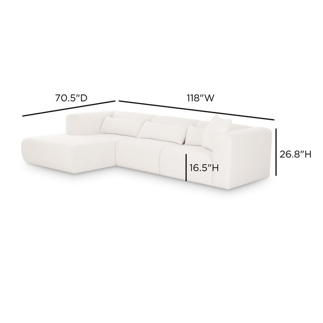 2020s Tarra Cream Chenille Modular LAF Sectional For Sale - Image 5 of 6