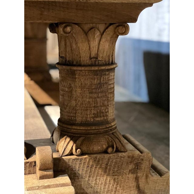 Architectural French Oak Farmhouse Dining Table, 1925 For Sale - Image 15 of 18