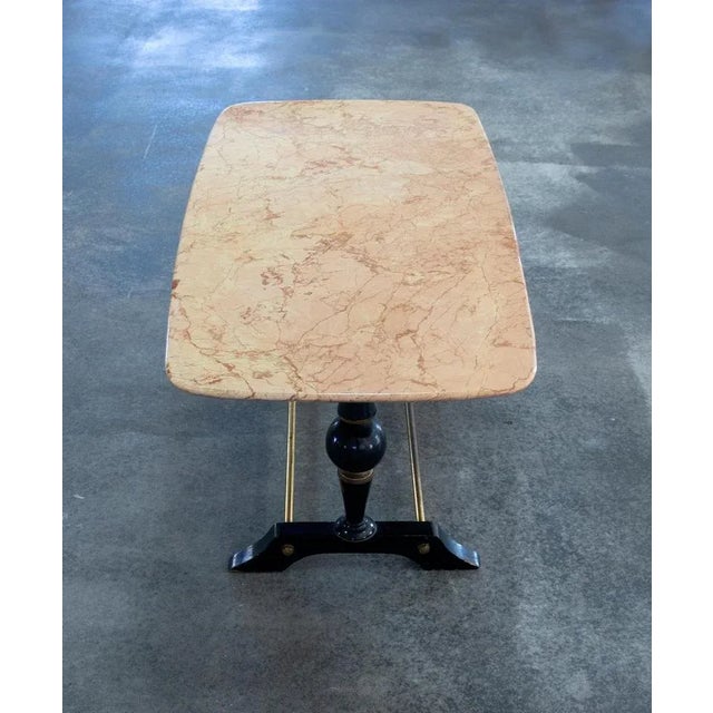 In this listing you will find a beautiful marble top coffee or side table on wooden and brass stand. Author is not known....