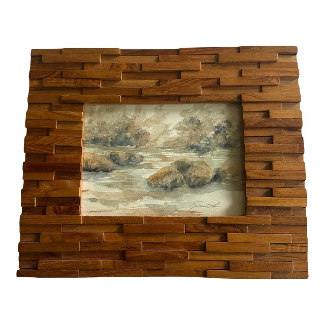 Framed Original Watercolor Landscape For Sale