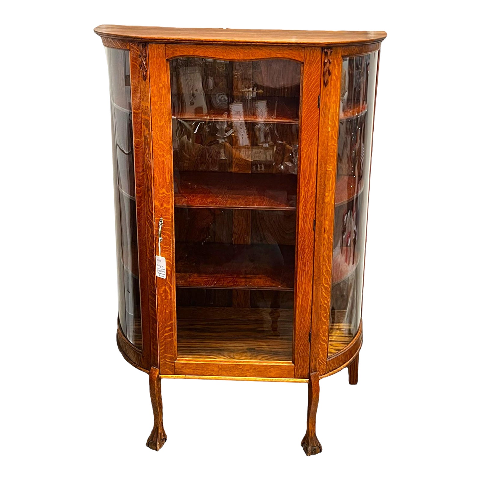 1940s Vintage Oak Curio Chairish