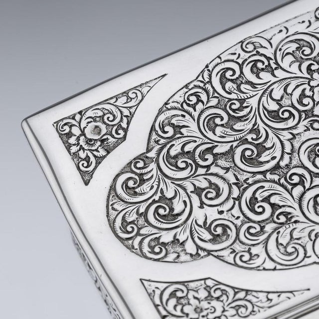 Antique Victorian Silver Cigar Box, London, 1888 For Sale - Image 14 of 18