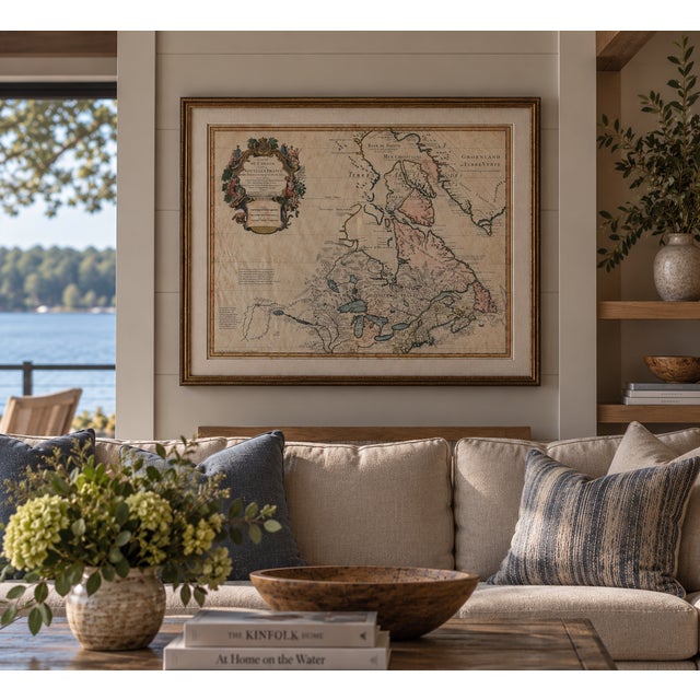 An impressive and highly detailed original copperplate engraving of Canada and the Great Lakes, titled Carte du Canada ou...
