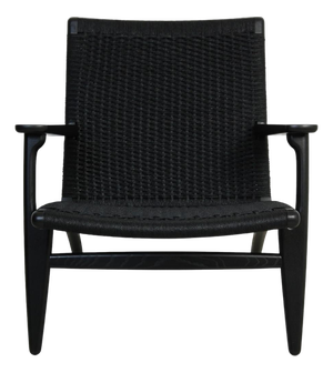 Black CH25 Lounge Chair in Oak by Hans Wegner