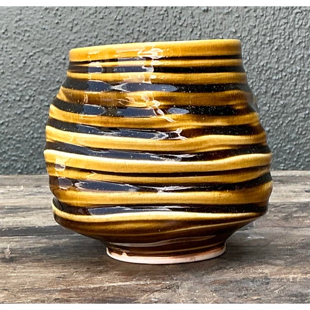 Vintage Original Studio Pottery Vase For Sale - Image 4 of 12