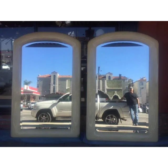 1950s Vintage Monumental Karl Springer Parchment Mirrors - a Pair For Sale - Image 5 of 12