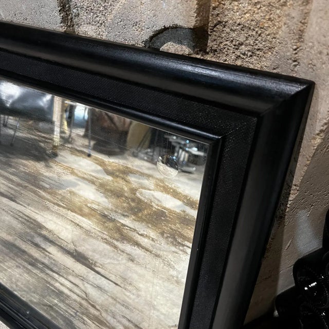 1950s Antique Wall Mirror Black Satin Mexico City For Sale In San Diego - Image 6 of 13