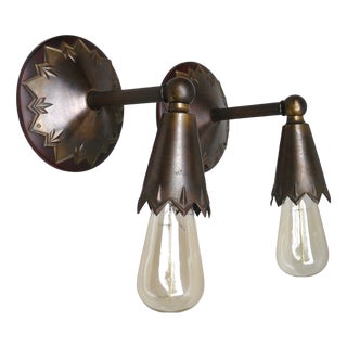 Art Nouveau Brass Wall Lights in the style of Dagobert Peche, Austria, 1890s, Set of 2 For Sale