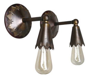 Art Nouveau Brass Wall Lights in the style of Dagobert Peche, Austria, 1890s, Set of 2