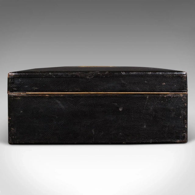 1890s Victorian Antique Correspondence Box, English, Leather, Writing Case For Sale - Image 6 of 13