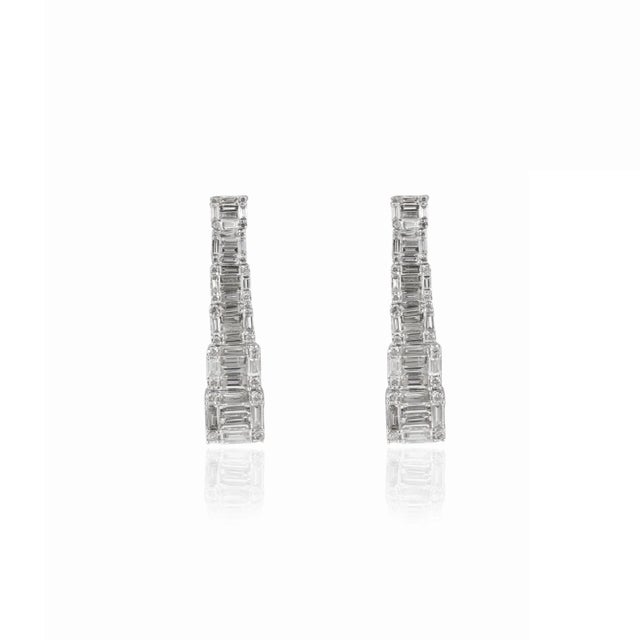 Not Yet Made - Made To Order 18k Solid Gold Channel Set Natural Diamond Statement Earrings for Her For Sale - Image 5 of 10