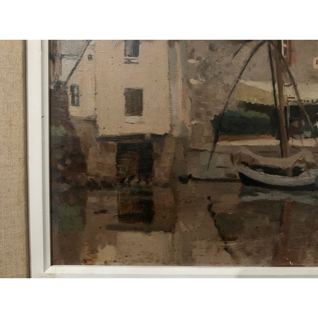 View of the Port, 20th Century, Oil on Canvas, Framed For Sale - Image 9 of 15