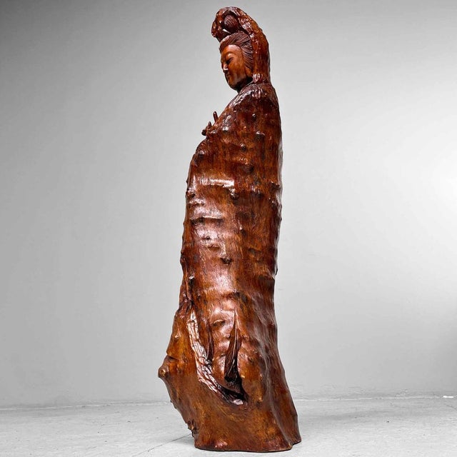 Large Wooden Goddess of Mercy Lord of Compassion Kannon Statue, Japan, 1800s For Sale - Image 15 of 18