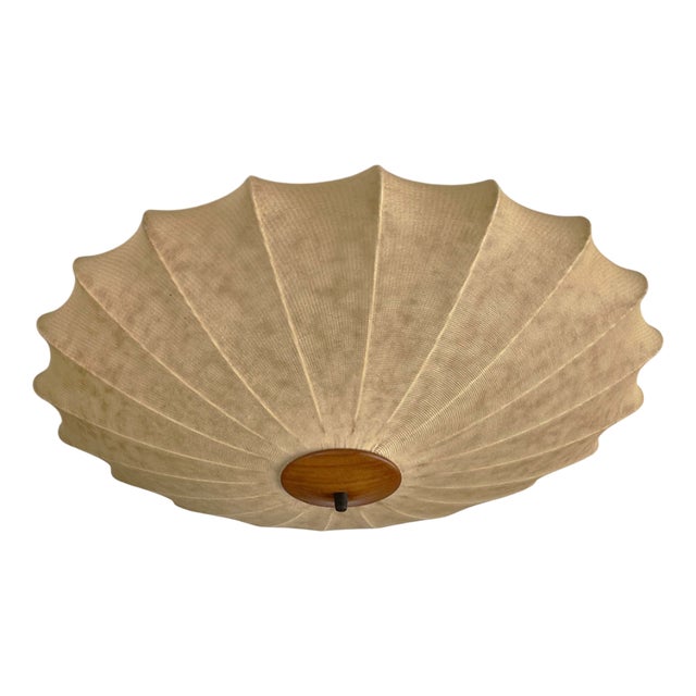 Mid-Century Modern Cocoon Flush Mount by Friedel Wauer for Goldkant Leuchten, 1960s For Sale