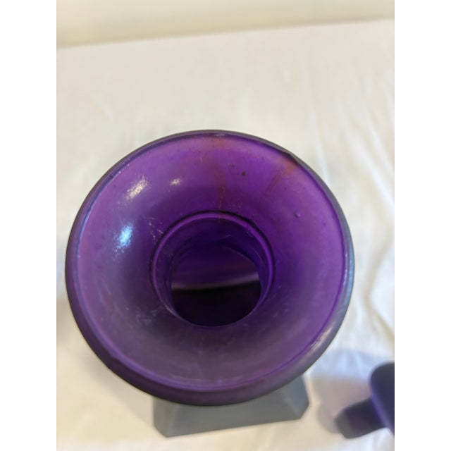 Glass Vintage Amethyst Glass Decanter For Sale - Image 7 of 13