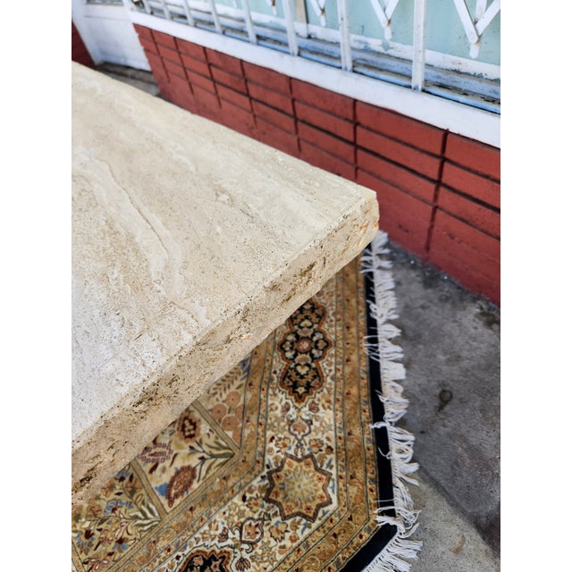 1970s Italian Travertine Dining Table For Sale - Image 11 of 11