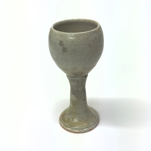Earth-Toned Hand-Made Pottery Chalice Curation - Group of 5 For Sale - Image 4 of 11