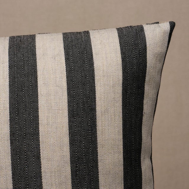 Schumacher Schumacher Hanson I/O Stripe 20" Pillow In Black For Sale - Image 4 of 5