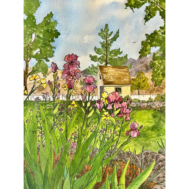 This Giclee print is of a Watercolor ink and wash painting of my Flowershop on Larkspur Hill. I sold homegrown flowers for...
