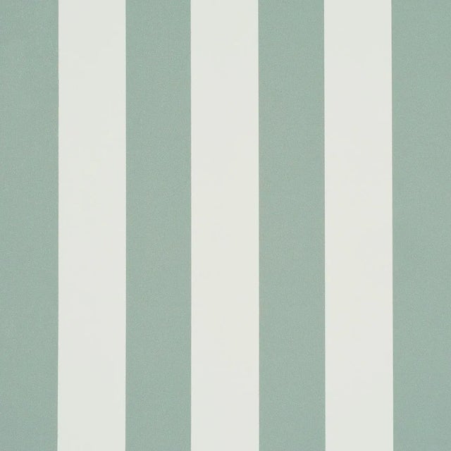 SAMPLE - Schumacher Emma Stripe Wallpaper In Teal For Sale