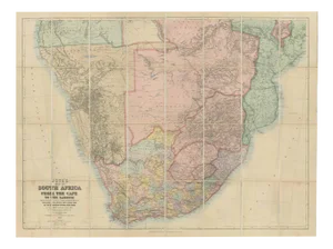 Antique Folding Map of Cape Colony to Zambesi River in South Africa, 1890s
