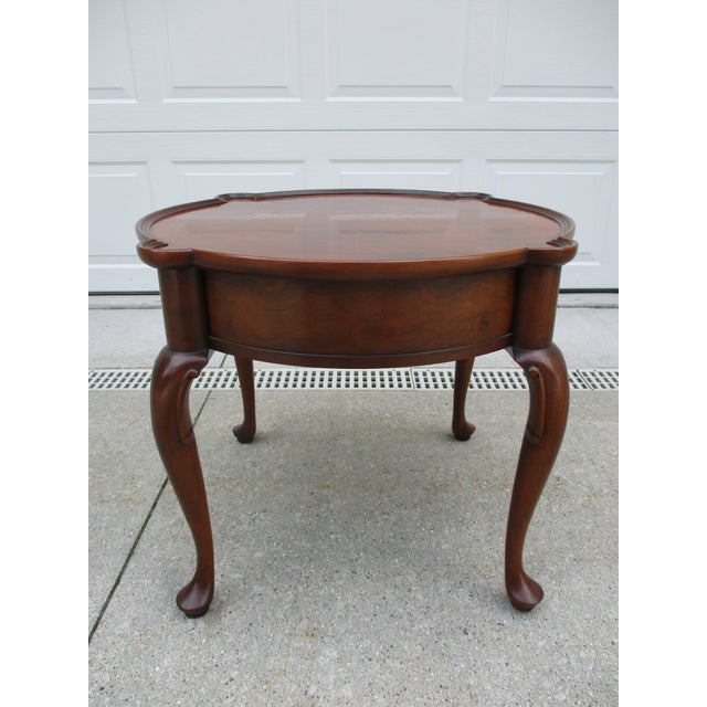 Burl Walnut Queen Anne Round Side Table Chairish