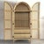 2020s Boho-Chic Arched Natural Rattan & Solid Wood Double-Door Wardrobe Armoire For Sale - Image 5 of 18