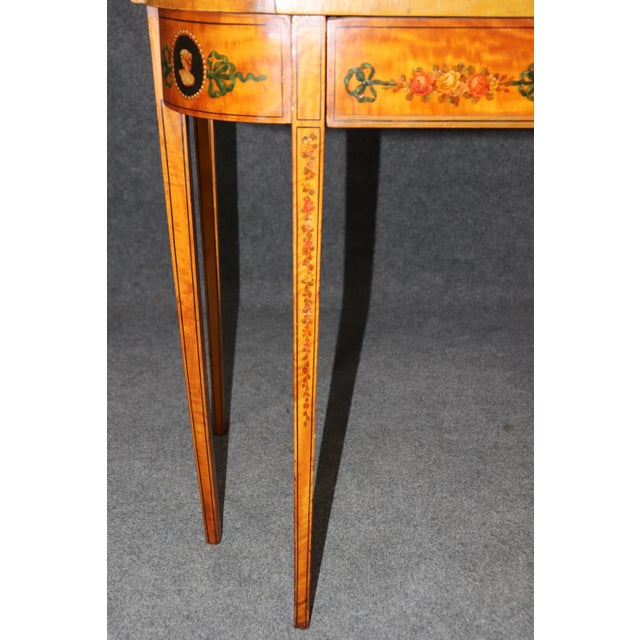 Late 19th Century Superb 19th Century Adams Paint Decorated Satinwood English Center Table For Sale - Image 5 of 9