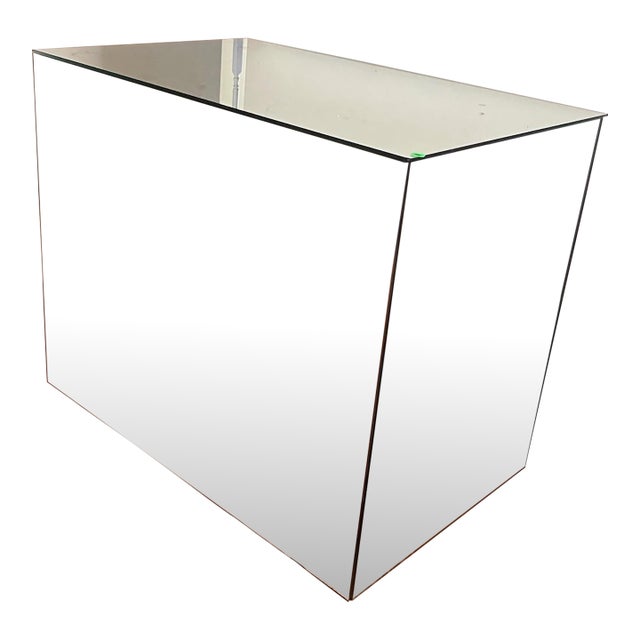 1960s Modern Mirrored Motorized Lift Hidden Bar/Tv Console For Sale