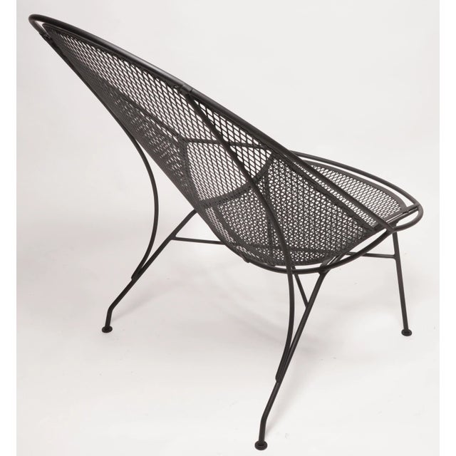 Vintage Salterini Mid-Century Modern Radar Black Metal Patio Chair For Sale - Image 11 of 12