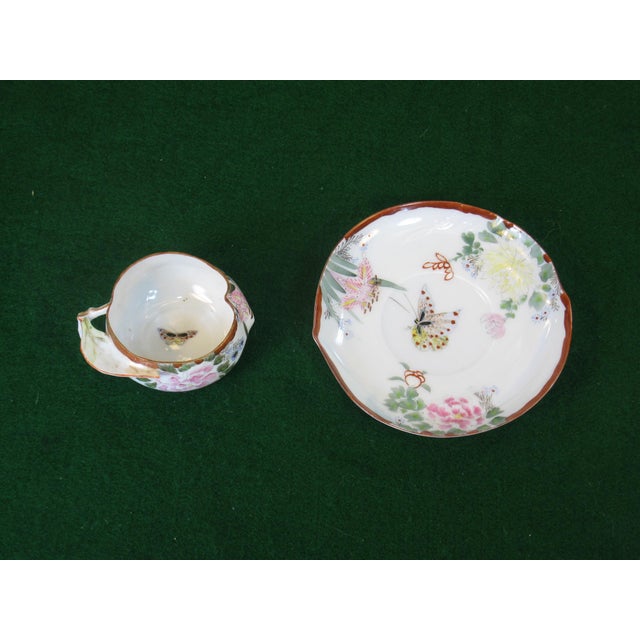 Late 19th Century Teacup Kyoto, Satsuma, Kutani Antique Hand Painted Japanese For Sale - Image 15 of 18