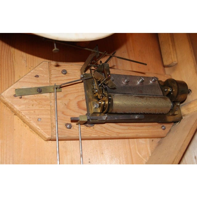 Large 19th Century Venetian Mirror Wall Clock Music Box For Sale - Image 11 of 13