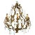 Gilt Metal and Crystal Chandelier For Sale