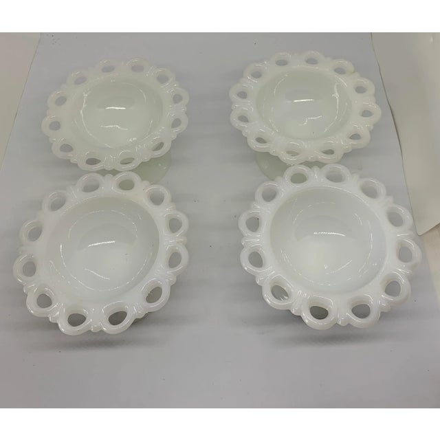 White Vintage West Moreland Old Colony Milk Glass Dessert Dishes- Set of 4 For Sale - Image 8 of 8