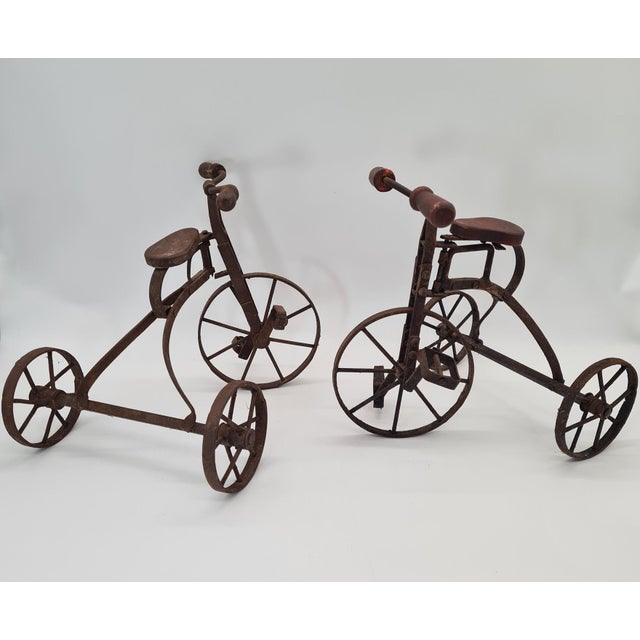 Vintage Miniature Metal Tricycles, 1970s, Set of 2 For Sale - Image 4 of 12