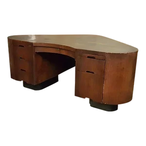 1940s Vintage Mahogany Art Deco Executive Desk Attributed to Fletcher