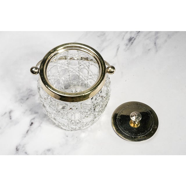 Wonderful Antique English Crystal Biscuit Jar Cut Glass Lidded Canister Jar With Handle Art Deco Tableware Home Decor For Sale In New York - Image 6 of 15