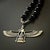 Guardian Angel Faravahar Pendant Black Tourmaline Beaded Necklace For Sale - Image 11 of 12