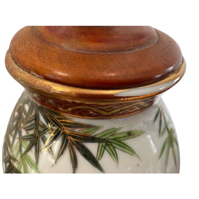 White Vintage Porcelain Chinoiserie Floral Table Lamps 26" – Newly Rewired - a Pair For Sale - Image 8 of 10