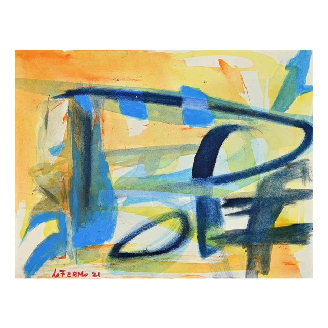 Giorgio Lo Fermo, Abstract Composition, Tempera and Watercolor, 2021 For Sale