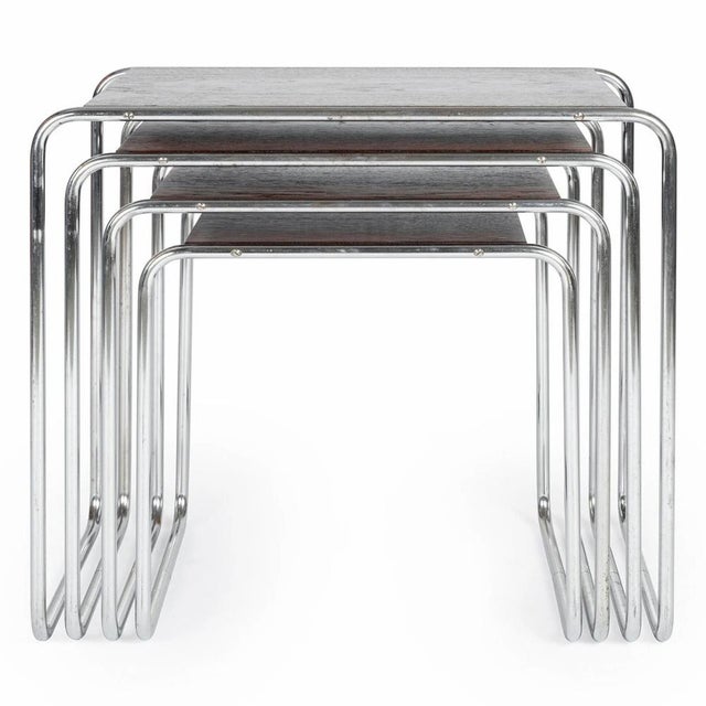 A set of nesting tables made by the company Slezákové Závody based on the design of renowned architect and designer Marcel...