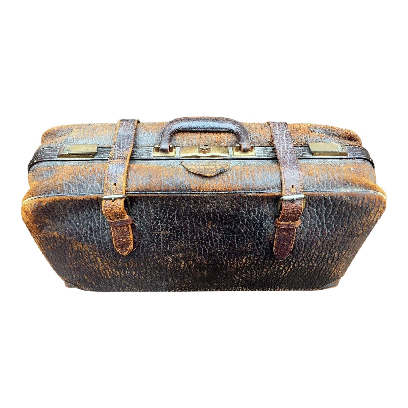 Leather Strap Suitcase Chairish