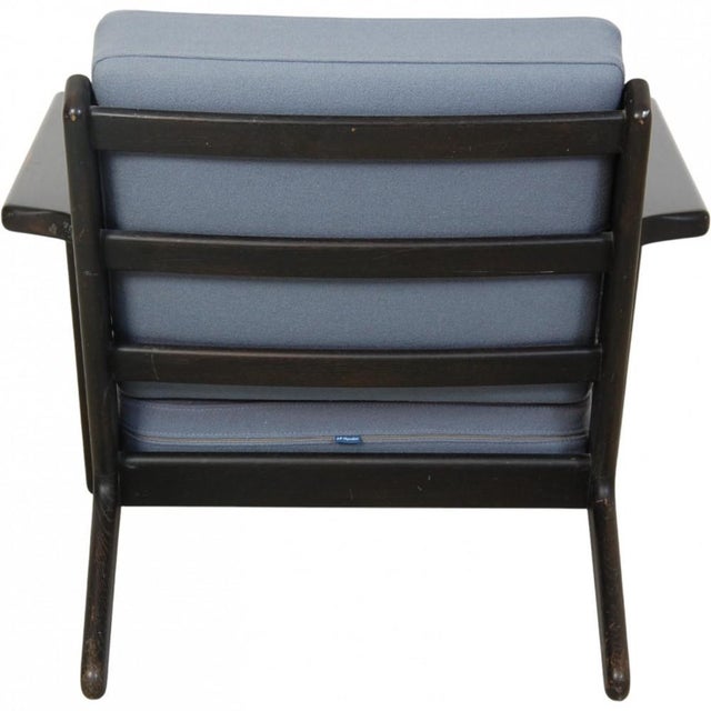 Black GE290 Chair in Blue Fabric by Hans Wegner, 1990s For Sale - Image 14 of 18