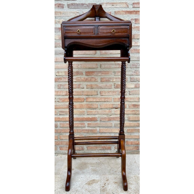 Mid-Century Gentlemens Valet with Two Drawers, 1950s For Sale - Image 11 of 18