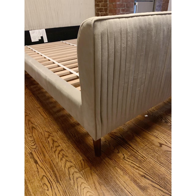 West Elm Roar + Rabbit Pleated Velvet Full Size Bedframe Chairish